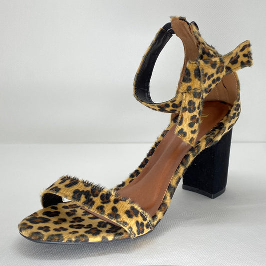Ankle strap cheetah print women sandal