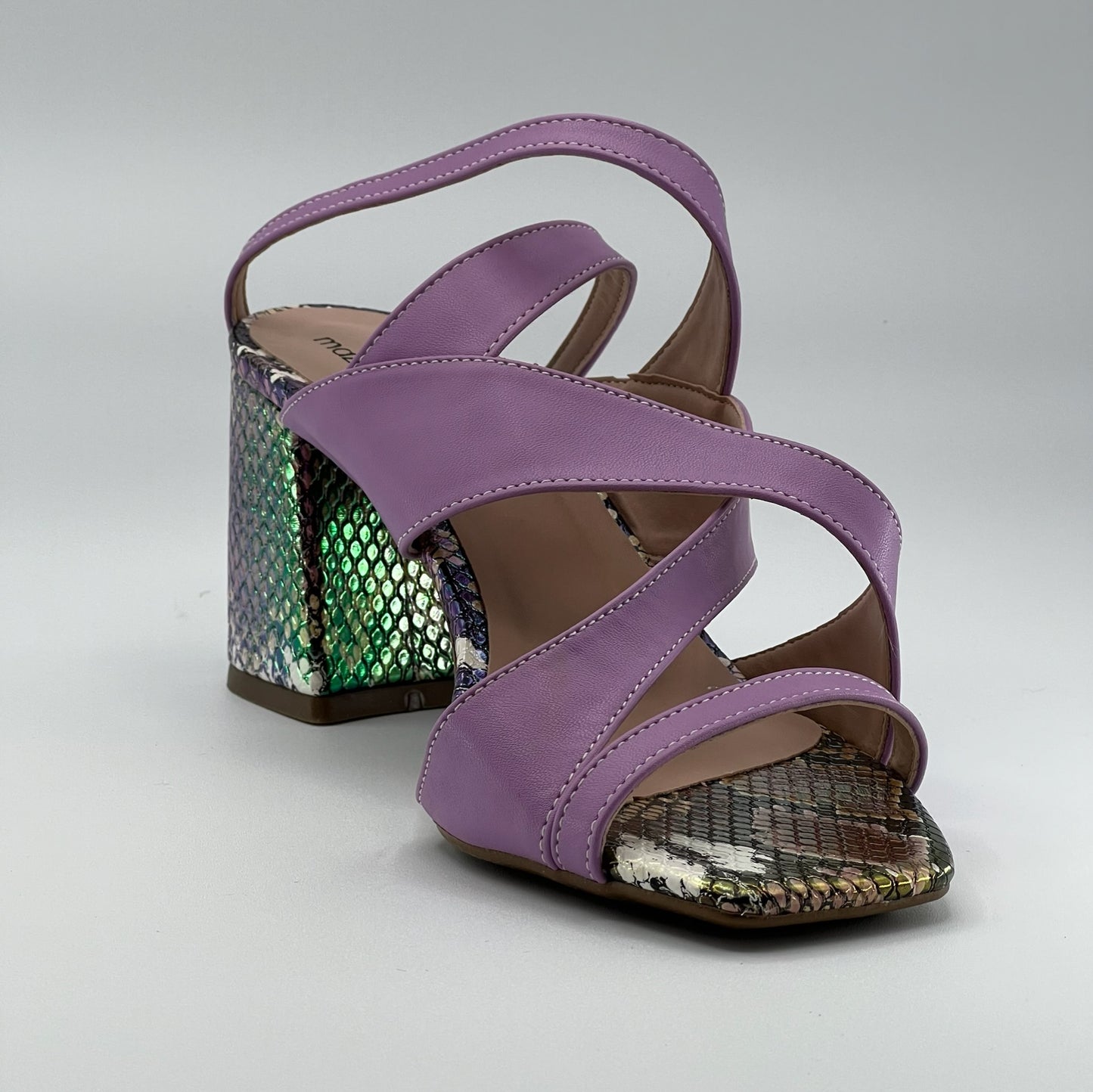 Light purple flat low heeled shoes 2 straps, DPPT