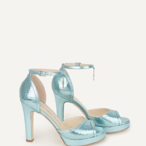 Nebbiolina Silvery Menta Platform Heel Sandals